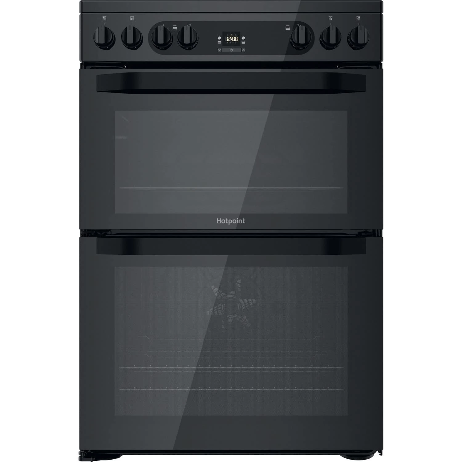 Hotpoint 60cm Double Oven Electric Cooker with Catalytic Cleaning - Black
