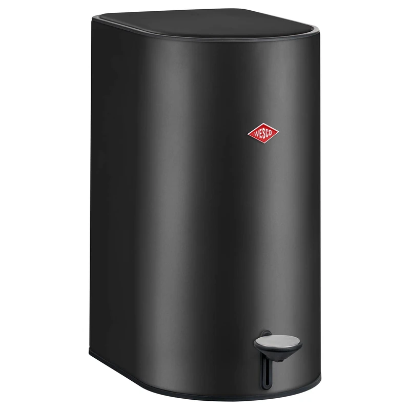 WESCO Step Boy Powder-Coated High-Quality Sheet Steel Black Matt 9 Litre Capacity with Foot Pedal