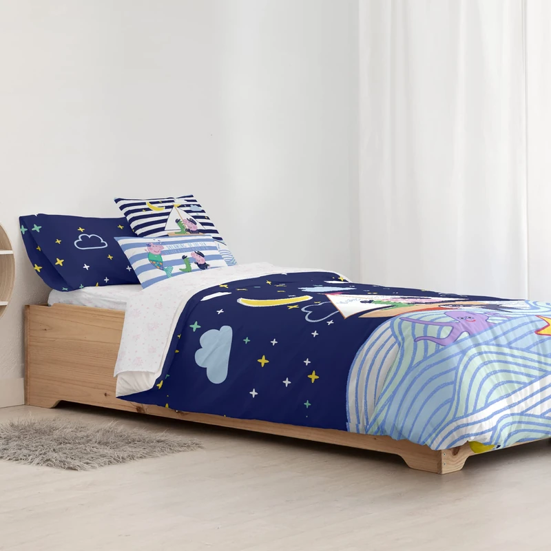 BELUM | Peppa Pig Duvet Cover | Sea Model Duvet Cover | Duvet Cover with Buttons | 100% Cotton | Duvet Cover (105 x 240 cm))