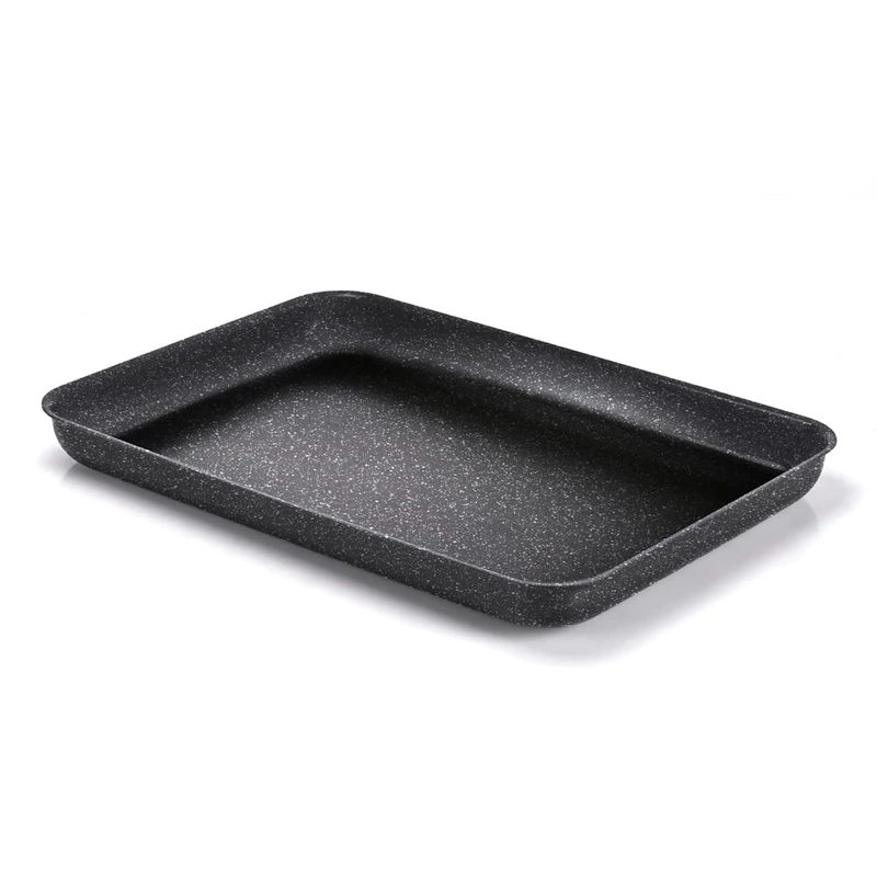 Moneta Etnea Low Roaster, Aluminium Non-Stick Stone Effect, Black, 40 x 28 cm