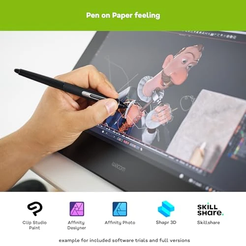 Wacom Cintiq Pro 16 – Professional Drawing Tablet with Screen, Stylus Pen Battery-free & Pressure-sensitive, Compatible with Windows & Mac, 4K Resolution, Perfect Tablet for Drawing & Graphics Design