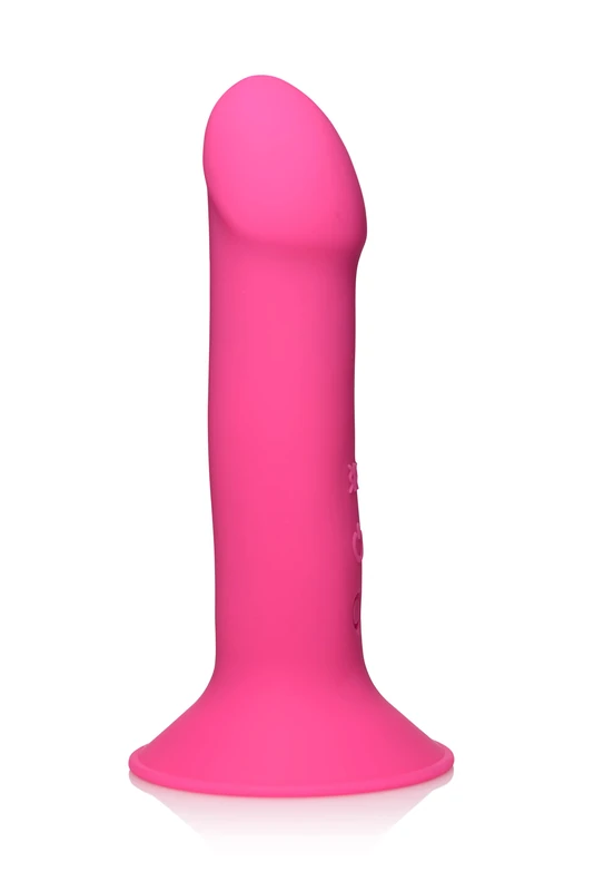 10X Squeezable Vibrating Dildo - Pink