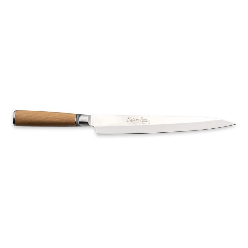 Katana Saya 24cm Sashimi Knife, 67-Layer VG-10 Damascus Stainless Steel, Olive Wood Handle