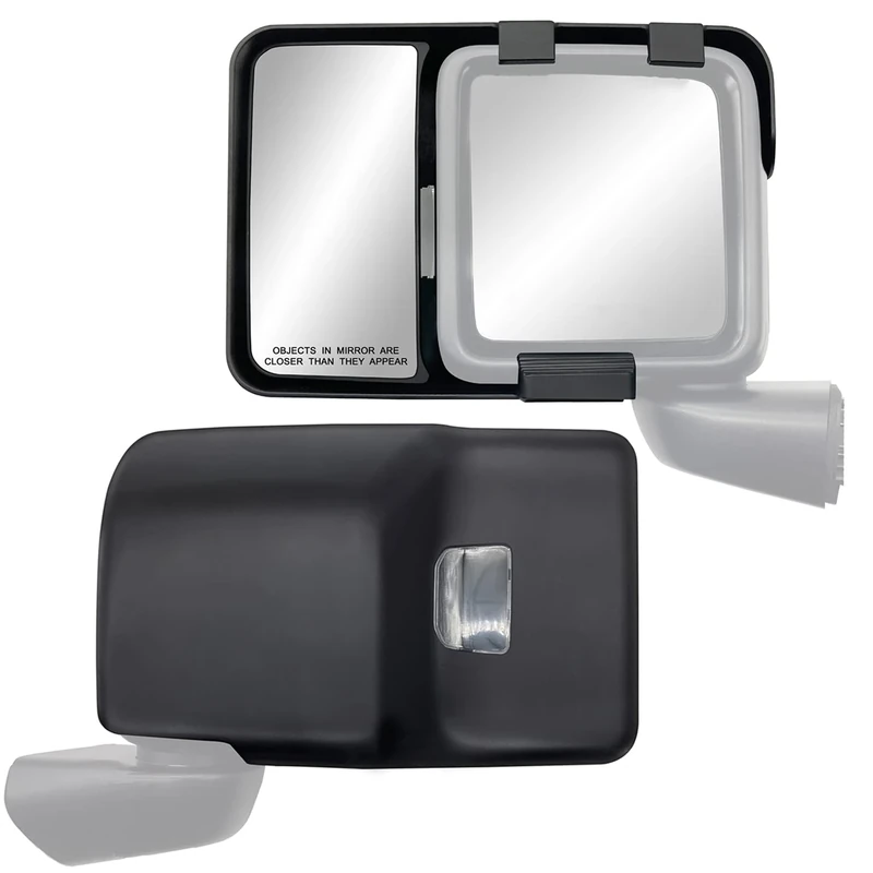 K Source Snap & Zap Custom Fit Towing Mirror Pair for Jeep Wrangler, Gladiator, Black
