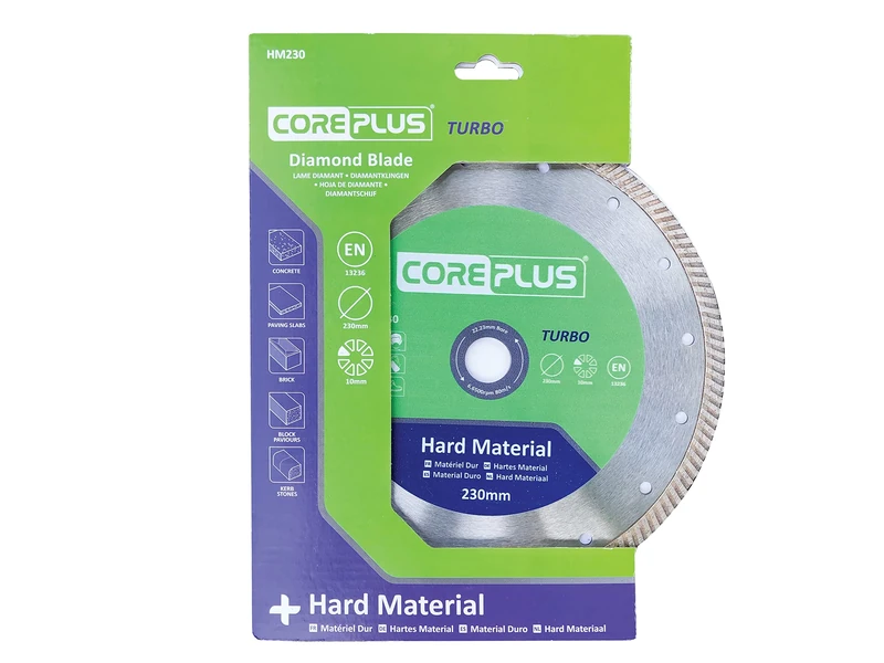 CorePlus Hard Material Turbo Diamond Blade 230mm x B22.23mm (9in)