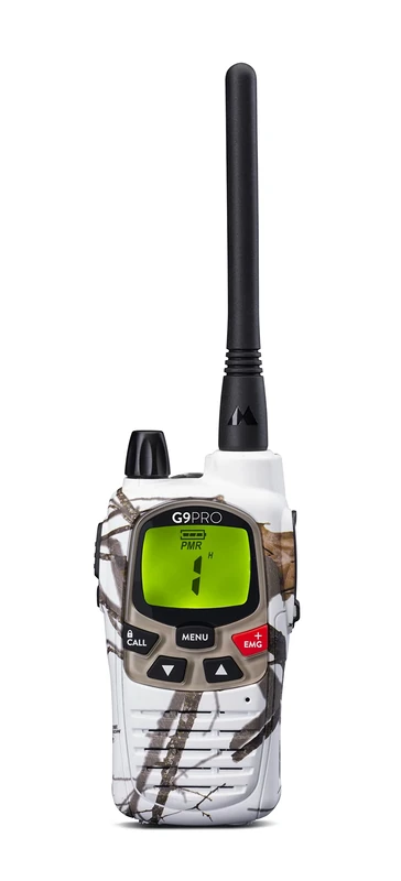 Midland - Walkie Talkie G9 PRO White Storm, IPX4 Waterproof Long Range Walkie Talkies, Airsoft & Outdoor 2 Way Radio, 101 Channels - 32 PMR446/69 LPD, 12Km Range, 23H Battery, 4 Rechargeable Batteries