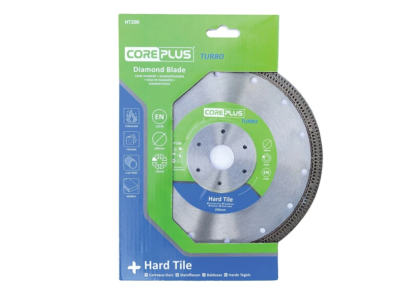 CorePlus Hard Tile Turbo Diamond Blade 200mm x B25.4mm (8in)