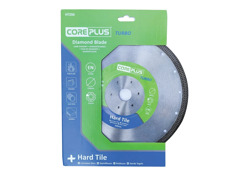 CorePlus Hard Tile Turbo Diamond Blade 250mm x B22.23mm (10in)
