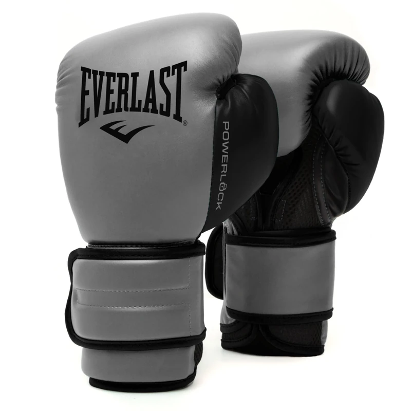 Everlast Powerlock 2R 12oz Boxing Gloves, Charcoal Boxing Gloves for Bags, Mitt Work & Sparring, Advanced Turnback Wrist Support, Quad Layered Foam Inner and Ergonomic Grip - Authentic Everlast Gear