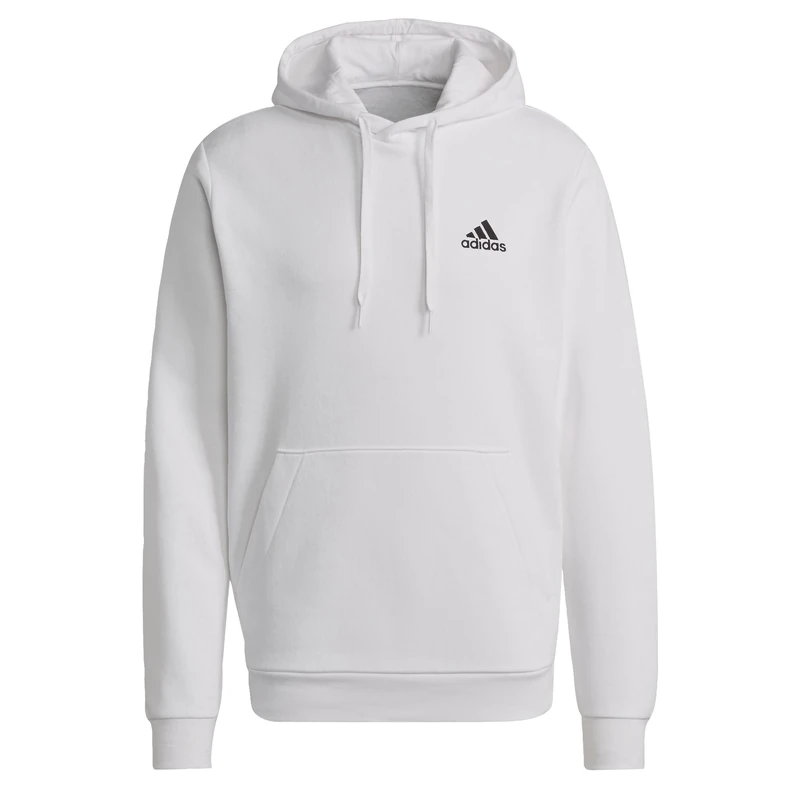 adidas Men's Essentials Fleece Hoodie, White/Black, XL Tall