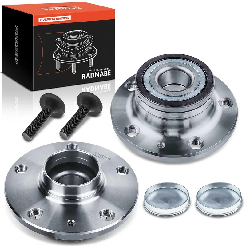 Frankberg 2x Wheel Hub Bearing Wheel Hub Front Axle Compatible with P.a.s.s.a.t 362 1.4L-2.0L 2010-2014 P.a.s.s.a.t 3C2 1.4L-2.0L 2005-2010 P.a.s.s.a.t 3G2 CB2 1.4L-2.0L 2014-2024 Replace# 1T0598611