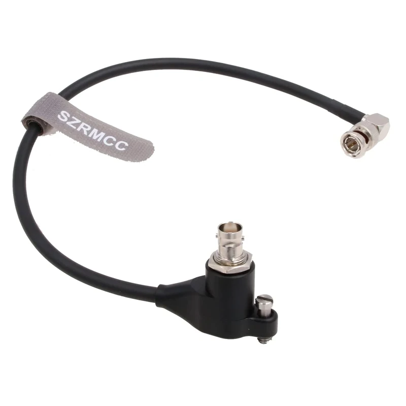 SZRMCC SDI Protector Cable 12G 6G HD SDI Right Angle BNC Surge Overvoltage Circuit Protector Isolator Video Cable for RED Komodo ARRI Alexa Sony（Black-Elbow 50cm）