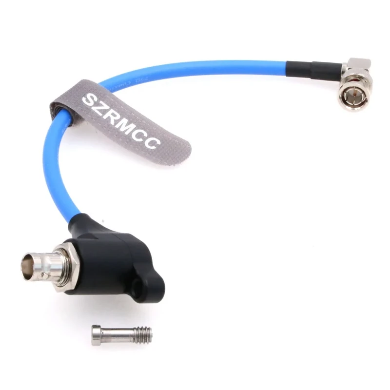 SZRMCC SDI Protector Cable 12G 6G HD SDI Right Angle BNC Surge Overvoltage Circuit Protector Isolator Video Cable for RED Komodo ARRI Alexa Sony (Blue-Elbow 30cm)