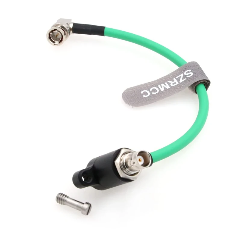 SZRMCC SDI Protector Cable 12G 6G HD SDI Right Angle BNC Surge Overvoltage Circuit Protector Isolator Video Cable for RED Komodo ARRI Alexa Sony (Green-Elbow 30cm)