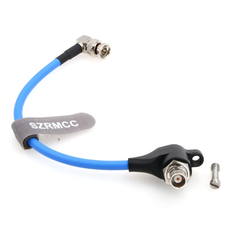 SZRMCC SDI Protector Cable 12G 6G HD SDI Right Angle BNC Surge Overvoltage Circuit Protector Isolator Video Cable for RED Komodo ARRI Alexa Sony (Blue-Elbow 50cm)