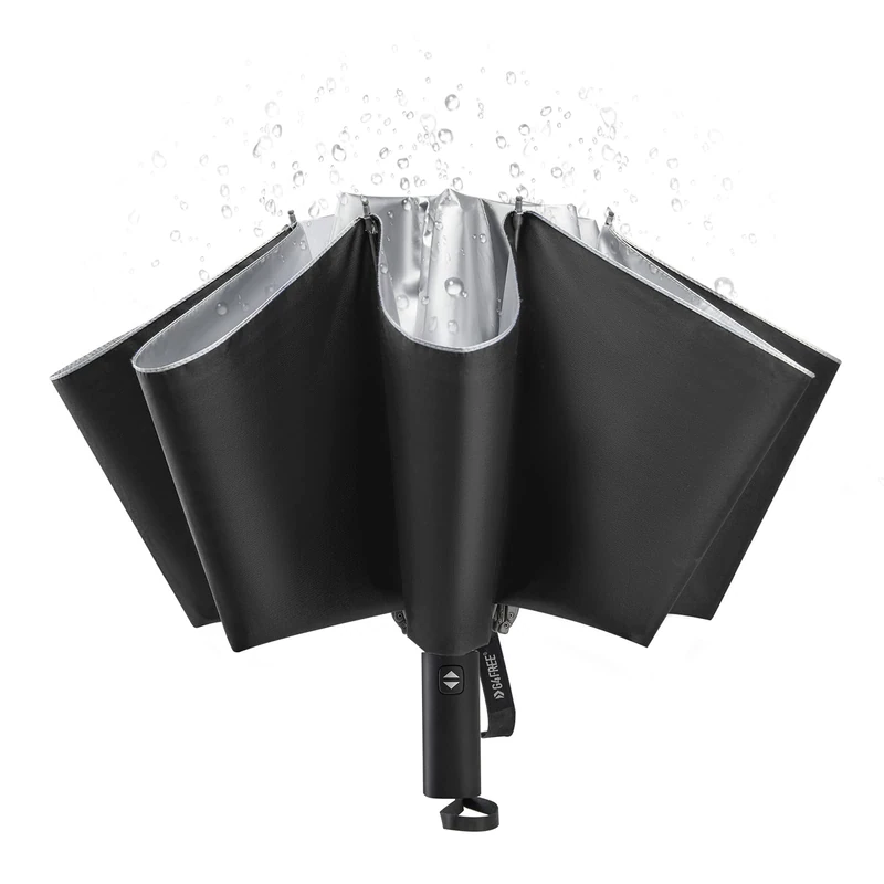 G4Free Travel Compact Windproof Umbrella 54 Inch 10 Ribs UPF 50+ UV Protection Silver Coating Auto Open Close Sun Umbrella