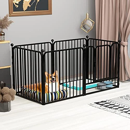 PEIPOOS Dog Panel Pet Playpen Pen Bunny Fence Indoor Outdoor Fence Playpen Heavy Duty Exercise Pen Dog Crate Cage Kennel