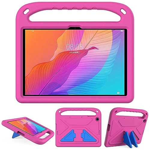GOZOPO Kids Case for HONOR Pad X8/X8 Lite - 10.1/9.7" Tablet, Handle Stand, Lightweight, Shockproof, Rose