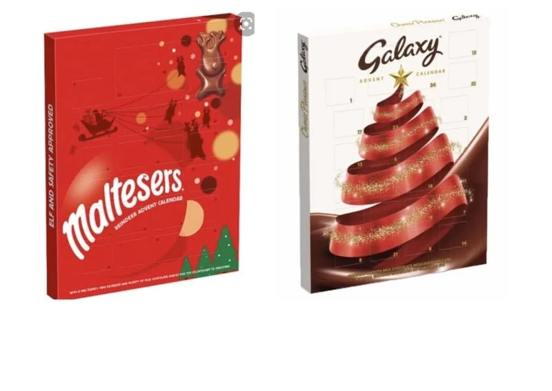 Christmas 2024 Gift Bundle- Milk Chocolate Advent Calendar-Galaxy Milk Chocolate Advent Calendar & Maltesers Reindeer Chocolate Advent Calendar