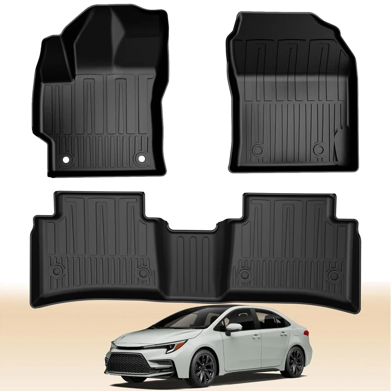 Automotive Car Mats, Car Floor Mats Custom fit Toyota Corolla 2020 2021 2022 5 Seats, Floor Liners Original for 1 Row and 2 Row, Heavy Duty Protection Floor Mat, All Weather Guard Foot Liners