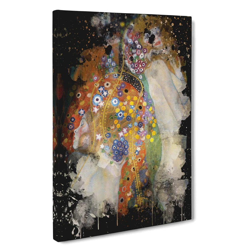 Gustav Klimt Water Canvas Print | Gallery Wrapped 30mm Frame Wall Art | 30x20 inches | Ready to Hang | Modern Picture | Living Room Bedroom Lounge Office