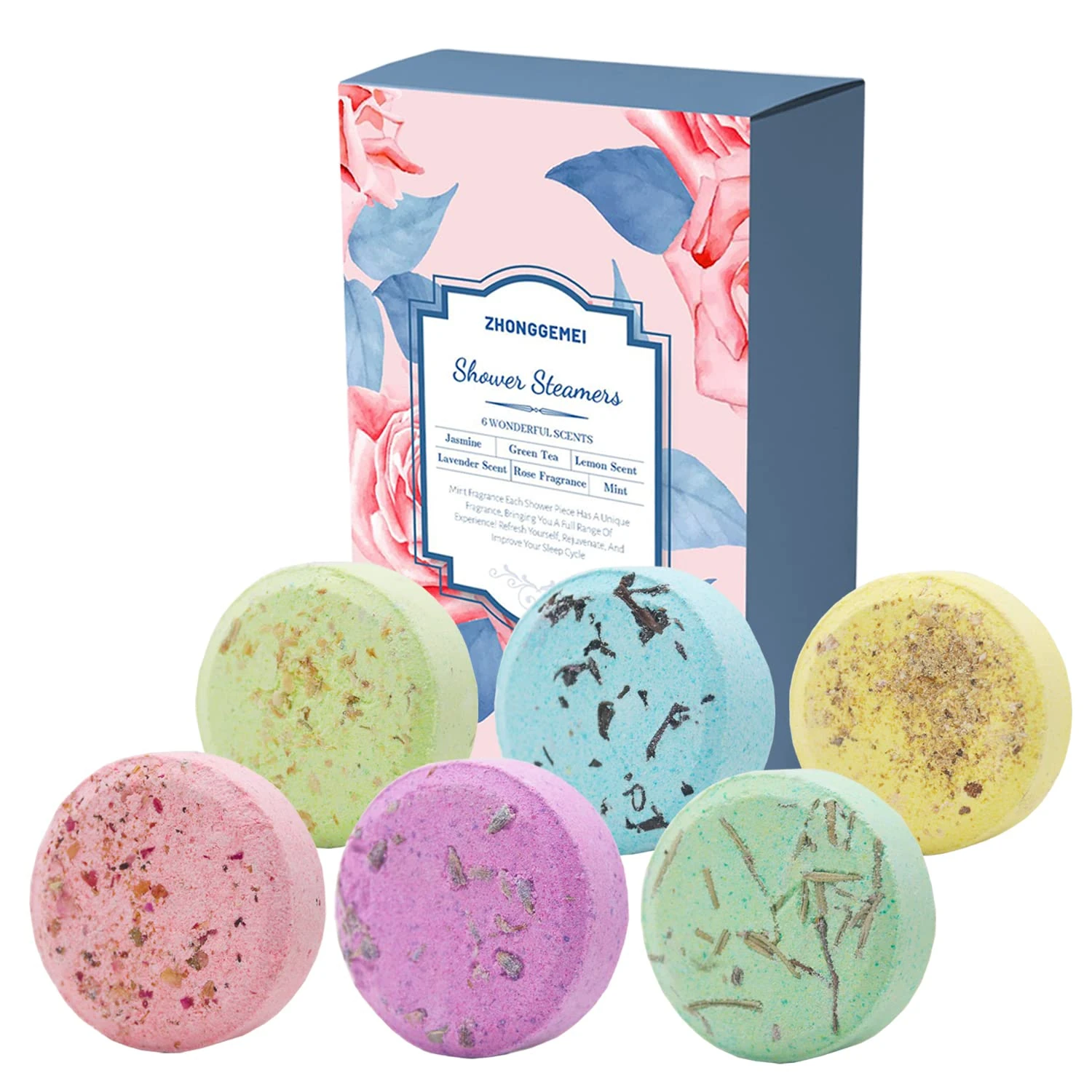 Shower Steamers, 6 Pack Fragrances Shower Steamers Aromatherapy Gift Set for Women and Men,Perfect Self Care Gifts for Women, Relaxation Gifts for Moms (6 pcs)