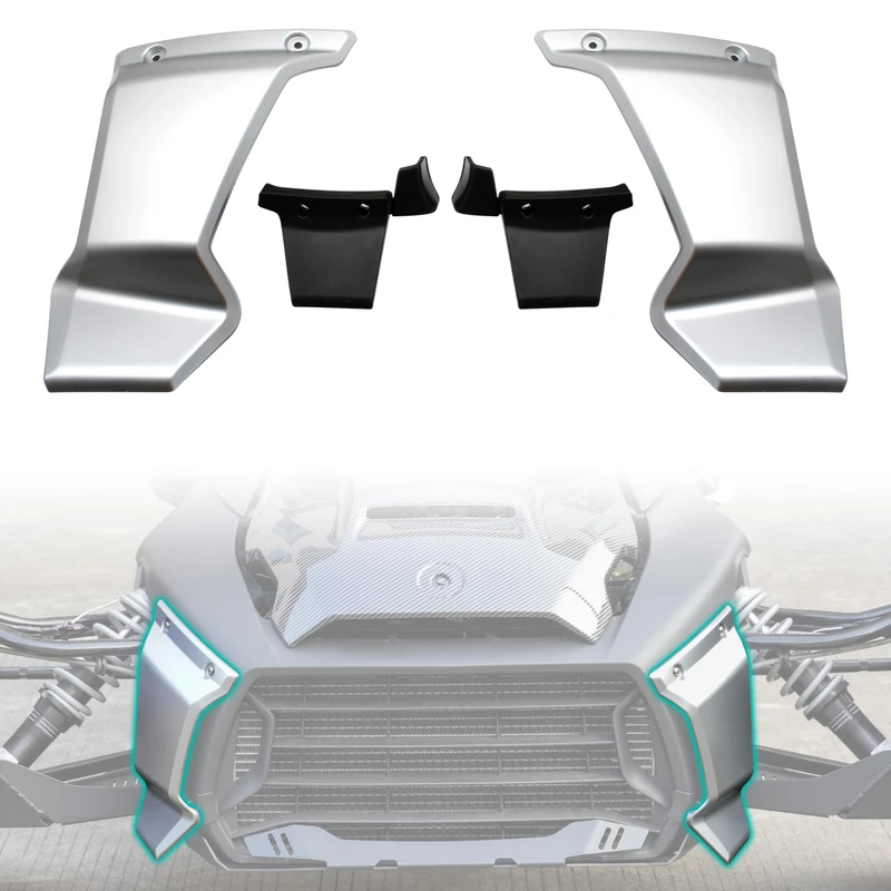 SAUTVS Silver Color Front Grill Trims for Can-Am Ryker, Lower Grill Protector for Can Am Ryker 600 900 Sport & Ryker Rally Edition All Models Accessories (Replace OEM 219400947)