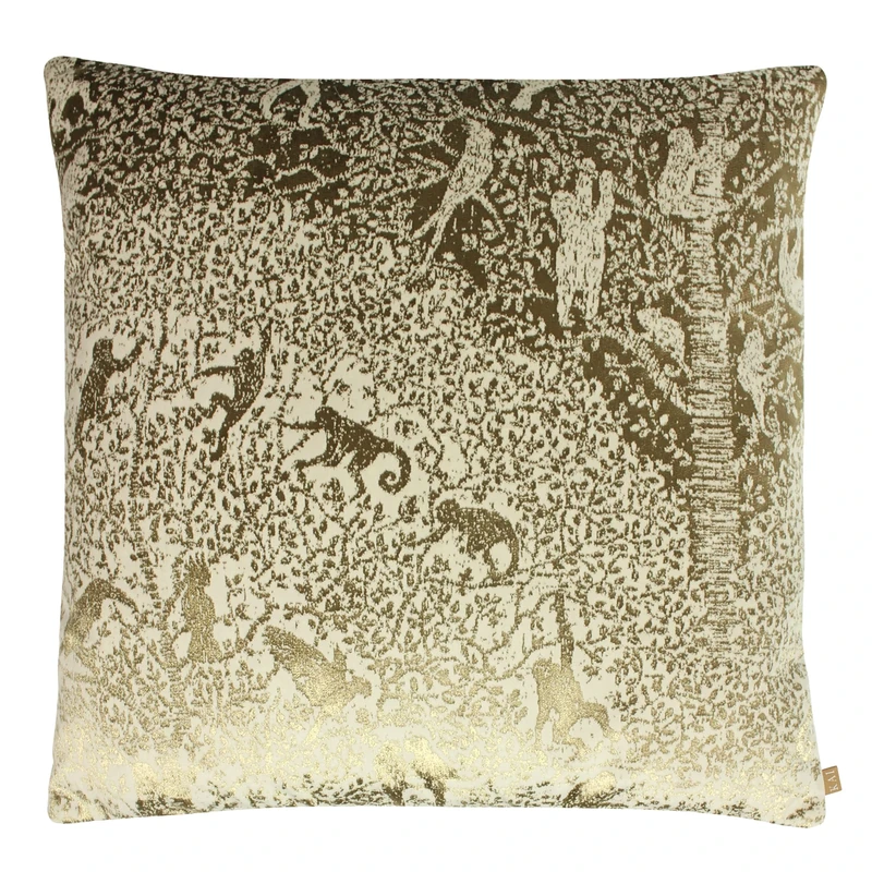Paoletti Kai Tilia Feather Filled Cushion, Polyester, Cotton, Gold, 55 x 55cm