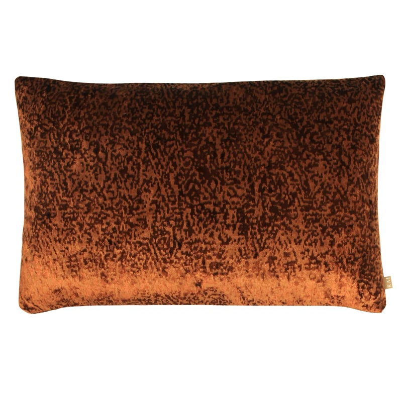 Kai Lynx Feather Filled Cushion, Viscose, Cotton, Polyester, Rust