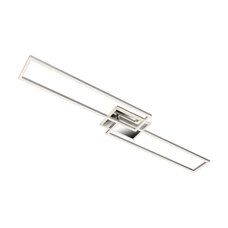BRILONER Leuchten LED Ceiling Light Dimmable with Remote Control Includes Colour Temperature Control Includes Night Light Function and Timer Chrome Aluminium 1100 x 248 x 80 mm (L x W x H)