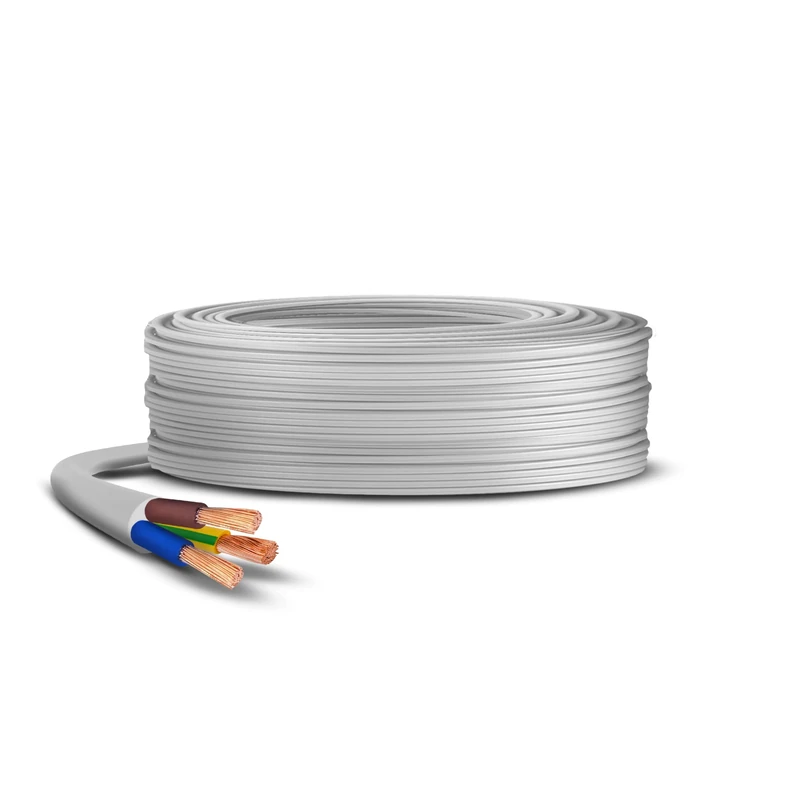 Primes DIY 3 Core Round White Flex Flexible Cable, stranded electrical copper wire, Insulated Flexible PVC Wire, Stranded Wire High Temperature Resistance, 3182Y BASEC Approved 1mm(80 Meter)