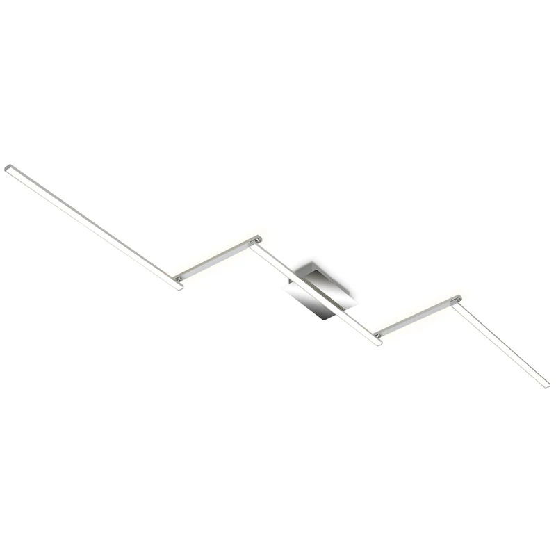 BRILONER Leuchten - LED Ceiling Light, 5-Bulb Ceiling Light, Arms Swivelling, Direct and Indirect Lighting, 24 Watt, 2800 Lumens, Aluminium/Chrome, 2272 x 120 x 50 mm (L x W x H)