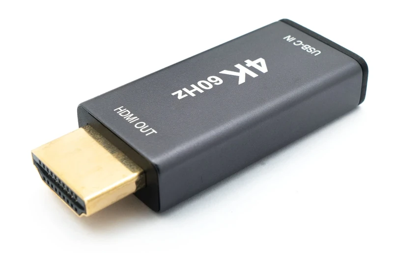 System-S HDMI 4k HDTV Adapter Type A Male to USB 3.1 Type C Female Cable in Black - Image 1