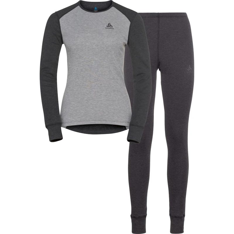 Odlo Active Warm Eco Women's Functional Underwear Set, dark grey melange - grey melange, M