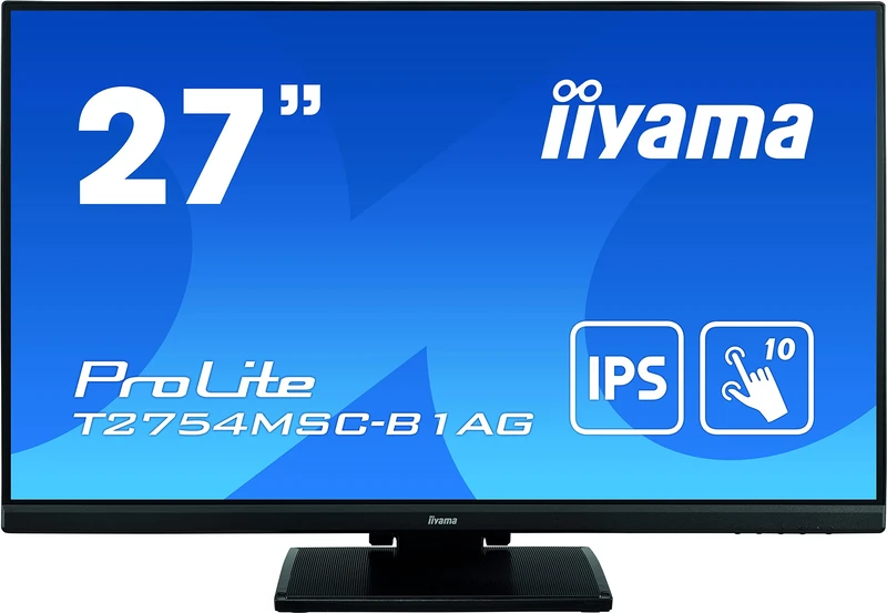 iiyama ProLite T2754MSC-B1AG 68.6 cm (27 Inches) IPS LED Monitor Full HD 10-Point Multi-Touch Capacitive (VGA, HDMI, USB 3.0) AntiGlare Coating, Height Adjustment, Black