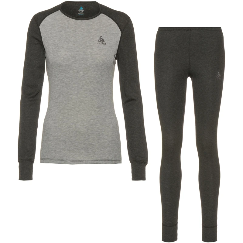 Odlo Active Warm Eco Women's Functional Underwear Set, dark grey melange - grey melange, XS