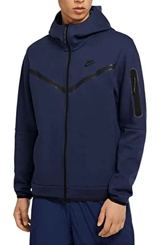 NIKE CU4489-410 M NSW TCH FLC HOODIE FZ WR Sweatshirt Men's Midnight Navy/Black XL-T
