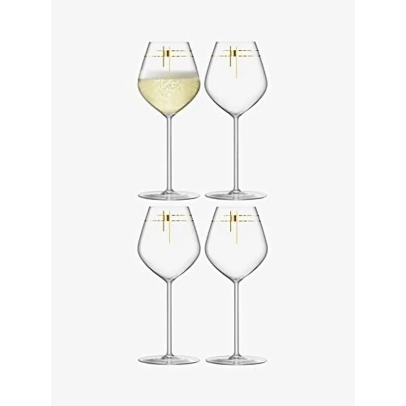 LSA International Century Champagne Tulip Glass 285ml Gold | Set of 4 | Mouthblown & Handmade Glass | CT15