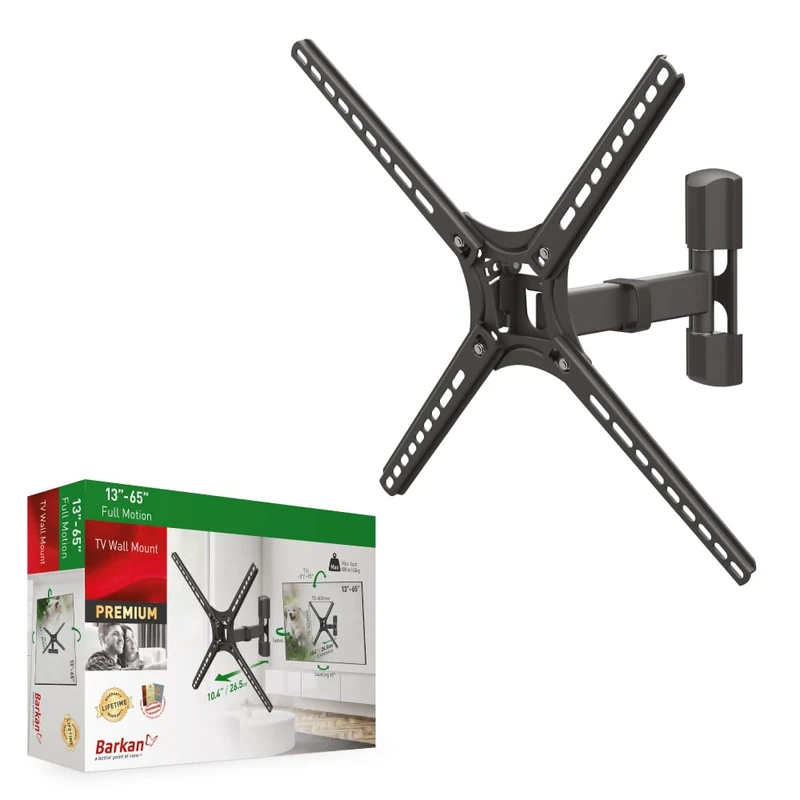 Barkan Long TV Wall Mount - Full Motion 13-65 inch Bracket