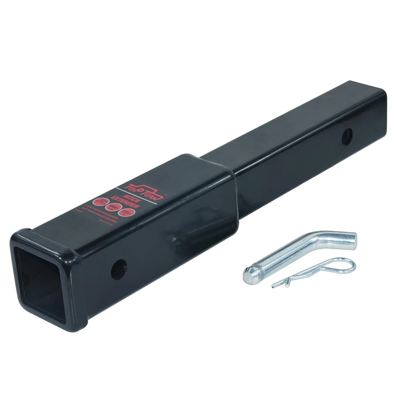 TOPTOW Hitch Extender, Fits for 2 inch Receiver, 12 inch Extension Length, with 5/8 inch Hitch Pin