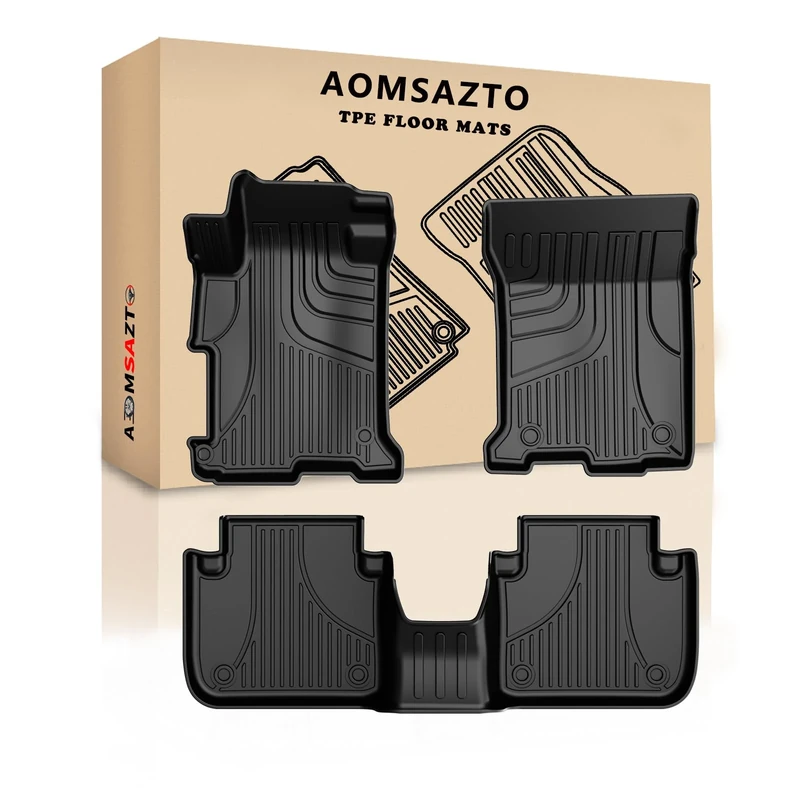 Automotive Floor Mats for Honda Accord 2014-2017, Heavy Duty TPE All Weather Car Floor Mats, 1st & 2nd Row Full Set Rubber Floor Liners, Anti Skid Car Mats, Black
