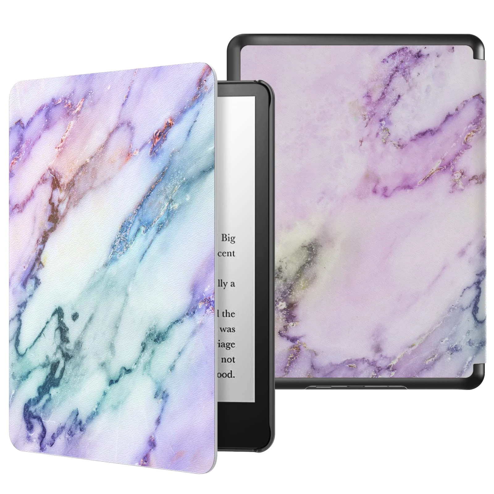 MoKo Case for 6.8" Kindle Paperwhite (2021) & Signature Edition, Light Shell Cover with Auto Wake/Sleep, Purple Marble
