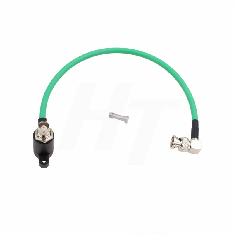 Hangton 12G 3G HD SDI PRedector Surge PRedector Right Angled BNC Cable PRedector for RED Komodo Alexa Blackmagic Camera Atomos Monitor 30cm (Green-angled)