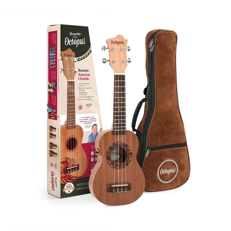 Octopus UK230SE Rosette electro-acoustic soprano ukulele outfit