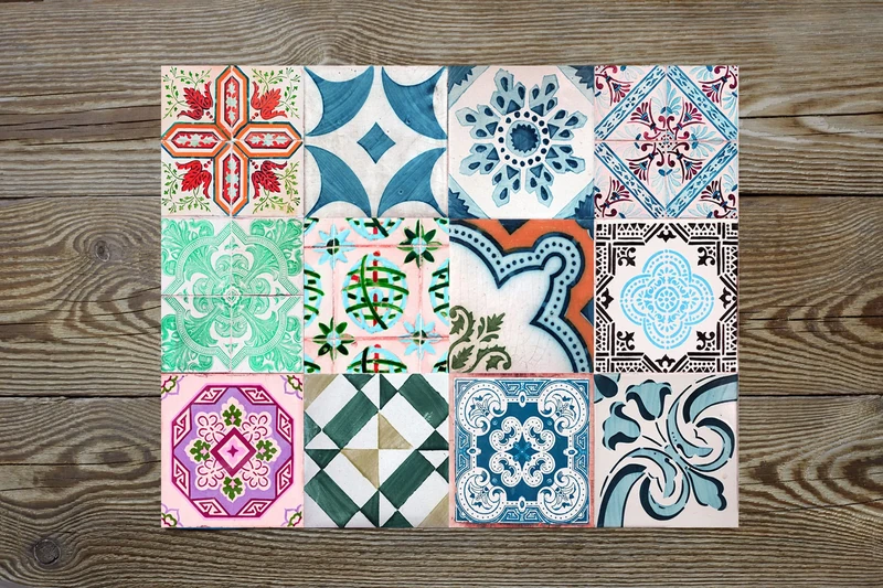 Doge Milano - Set of 2 rectangular placemats, 100% Made in Italy, American placemats with digital printing, non-slip and washable, Model Maiolica - Saranna, cm 40x30