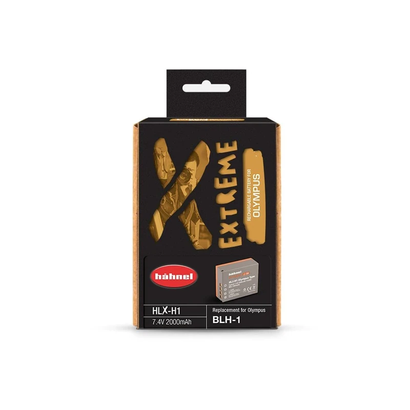 Hahnel Extreme - HLX-H1 - Li-ion Rechargeable Battery for Olympus - 2000 mAh - 7.4V - Replacement for BLH-1 Battery - Robust, Shock and Cold Resistant