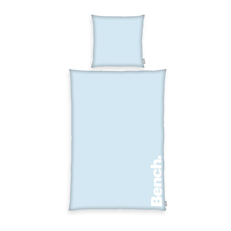 Bench bedding set, pastel colors, pillowcase approx. 70x90 cm, duvet cover approx. 140x200 cm, with a smooth branded zip, 100% cotton, color: light blue/white, item no .: 4412604077 - Image 1
