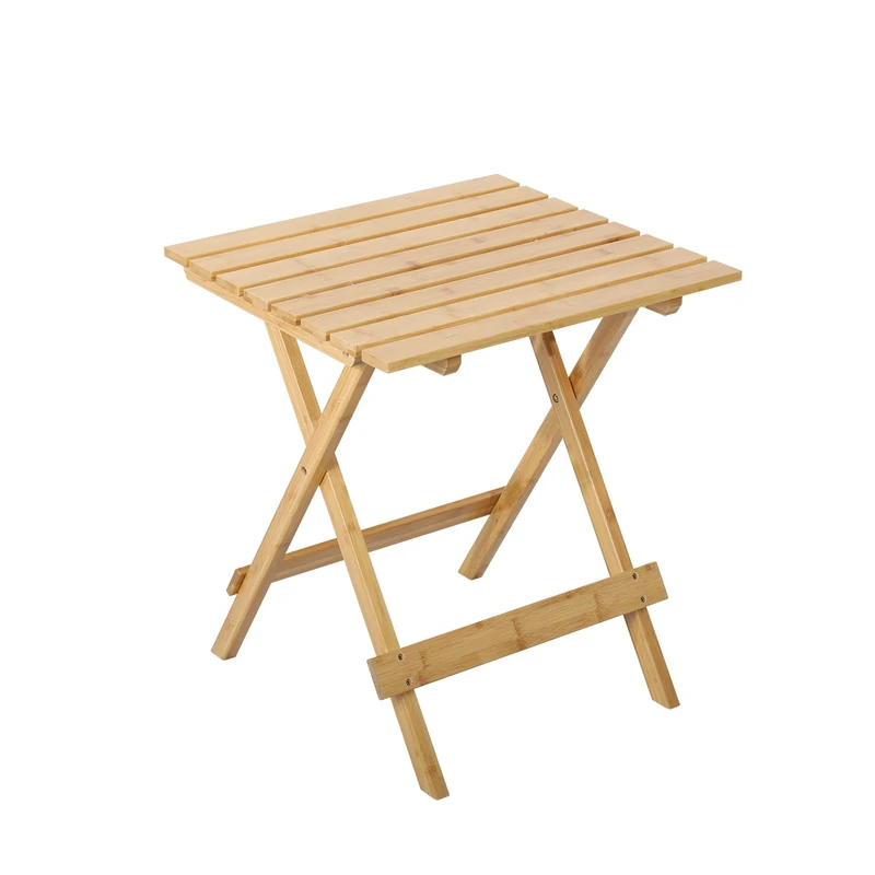 HOMECALL Bamboo Camping Table Picnic Table Small Balcony Table Garden Table Square for Patio,Kitchen,BBQ - Image 1