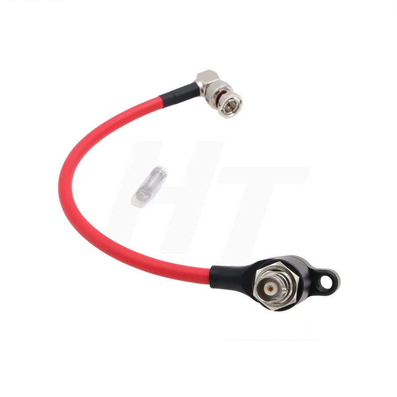 Hangton 12G 3G HD SDI Protector Overvoltage Protection 90-degree angle BNC cable for RED Komodo Alexa Blackmagic Camera Atomos Monitor (red angled)