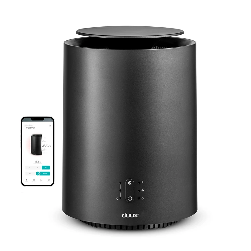 DUUX Threesixty 2 Electric Heater, Smart, Grey, Multi-Direction Fan Ceramic, 1800W Energy Efficient, Overheat & Tip Over Protection, 30m² Rooms, Alexa & Google Assistant